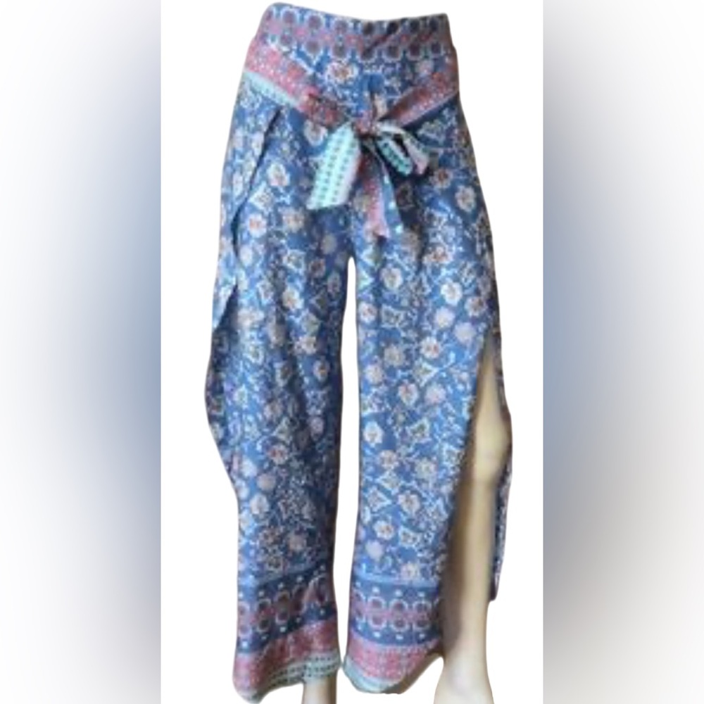 Pink Diamond Side Slit Wrap Around Beach Pants NWT Size Small